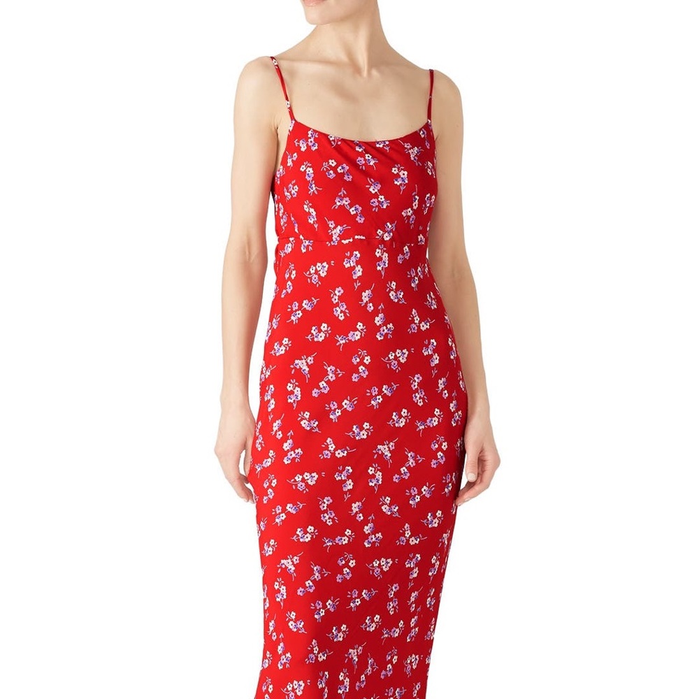 Flynn Skye red floral midi dress